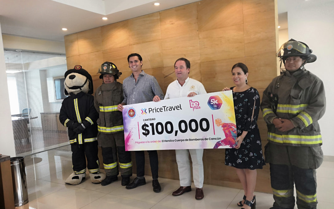 Otorga Pricetravel donativo a bomberos de Cancún
