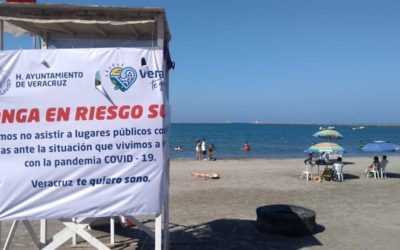 Piden uso de fuerza publica para retirar a gente de playas en Veracruz