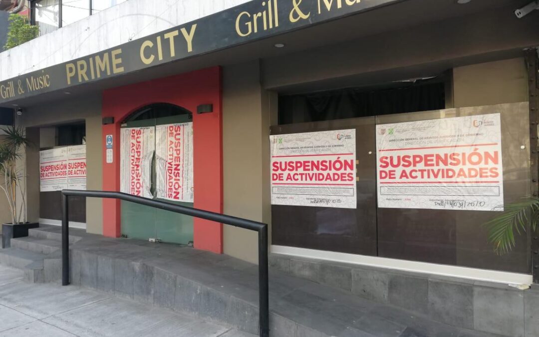 Suspende Alcaldía Benito Juárez restaurante bar Prime City