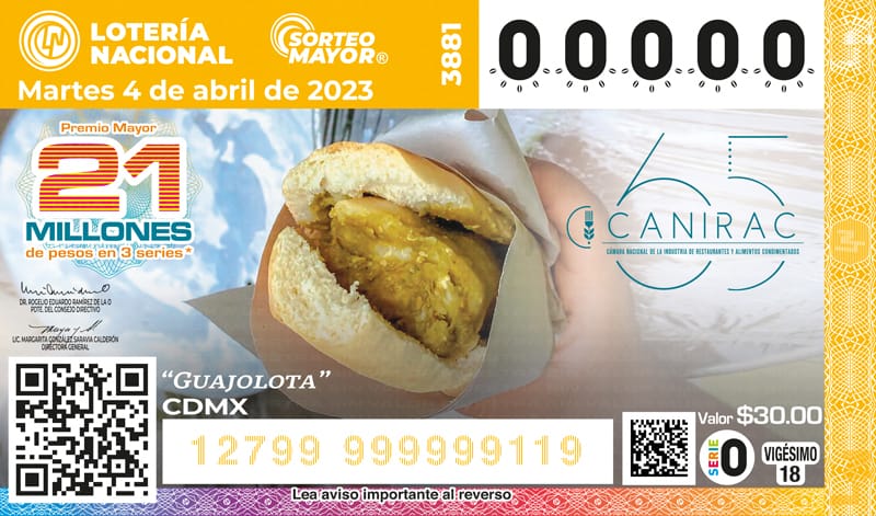 CANIRAC promueve gastronomía de México con cachitos de Lotería Nacional