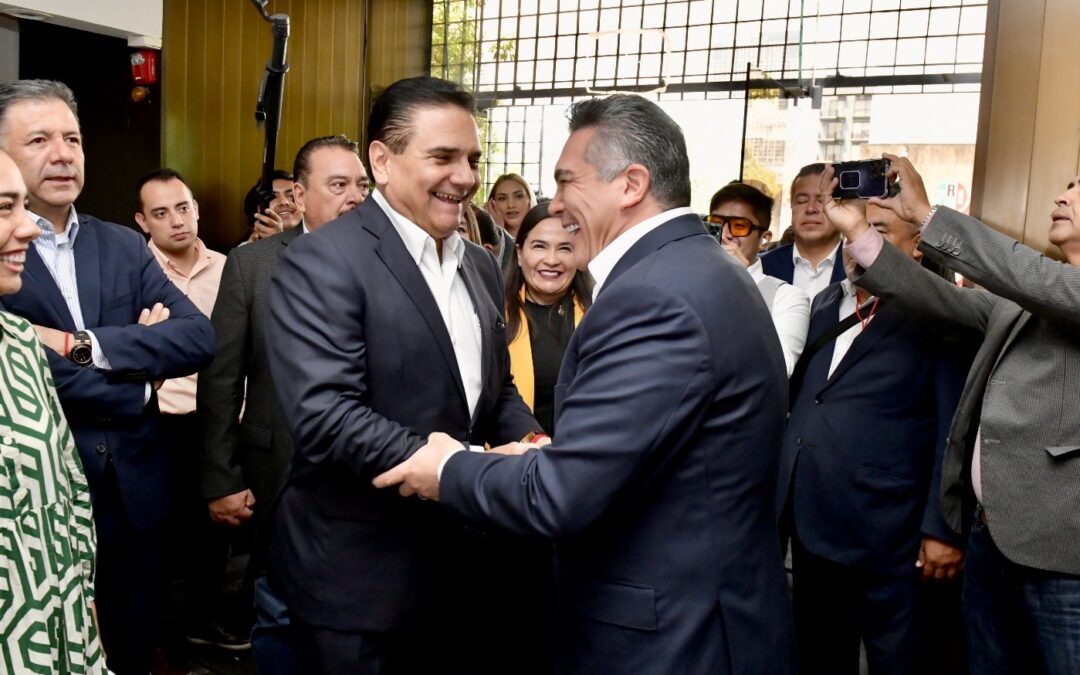 Recibe Alito al perredista Silvano Aureoles, quien notificó su registro a candidatura presidencial