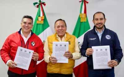 PAN, PRI y PRD registran ante INE Coalición Fuerza y Corazón por México para la Presidencia y Congreso